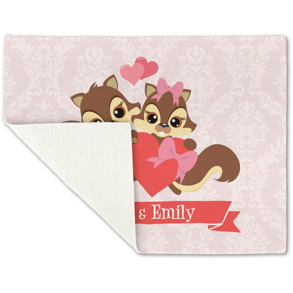 Chipmunk Couple Linen Placemat - Folded Corner (single side)