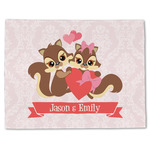 Chipmunk Couple Single-Sided Linen Placemat - Single w/ Couple's Names