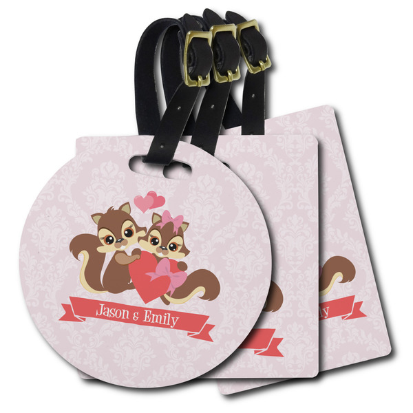 Custom Chipmunk Couple Plastic Luggage Tag (Personalized)