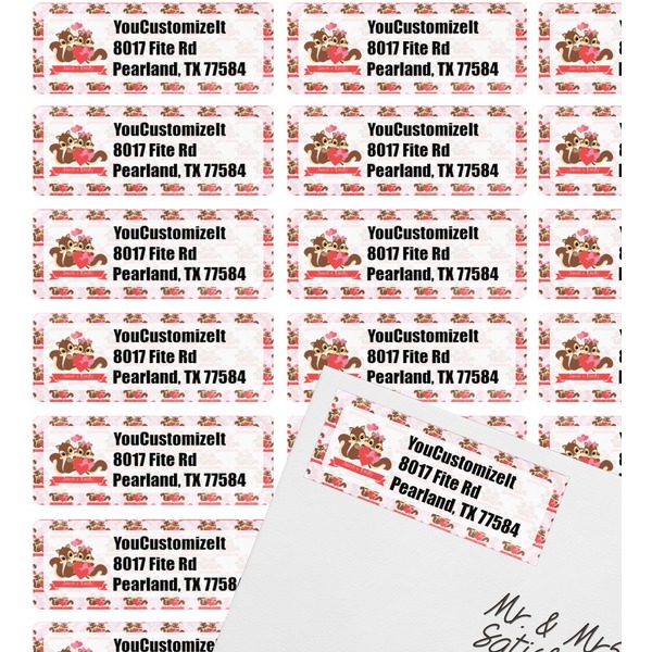 Chipmunk Couple Mailing Label on Envelope - Multiple Labels