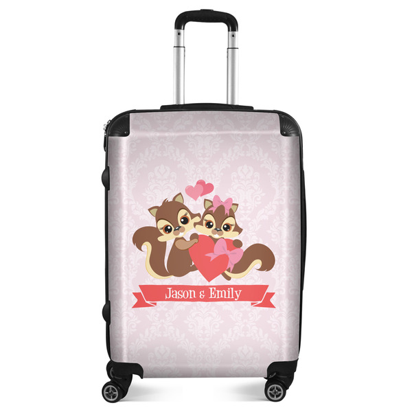 Custom Chipmunk Couple Suitcase - 24" Medium - Checked (Personalized)