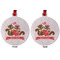 Chipmunk Couple Metal Ball Ornament - Front and Back