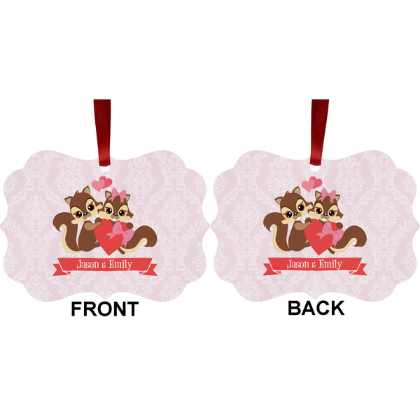 Chipmunk Couple Metal Benilux Ornament - Front and Back (APPROVAL)