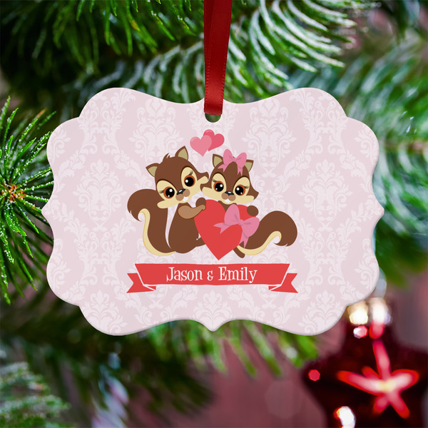 Chipmunk Couple Metal Benilux Ornament - Lifestyle