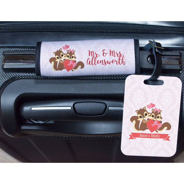 Chipmunk Couple Metal Luggage Tag & Handle Wrap - In Context