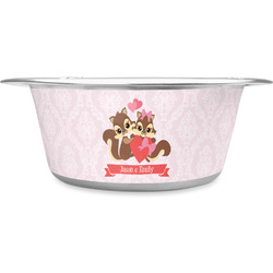 Chipmunk Couple Stainless Steel Dog Bowl (Personalized)