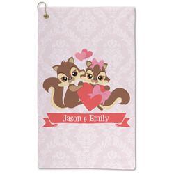 Chipmunk Couple Microfiber Golf Towel - Large (Personalized)