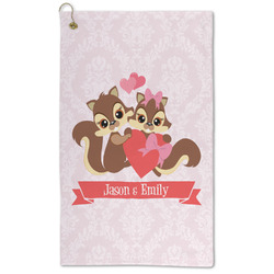 Chipmunk Couple Microfiber Golf Towel (Personalized)