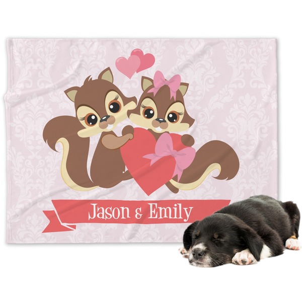 Custom Chipmunk Couple Dog Blanket - Regular (Personalized)