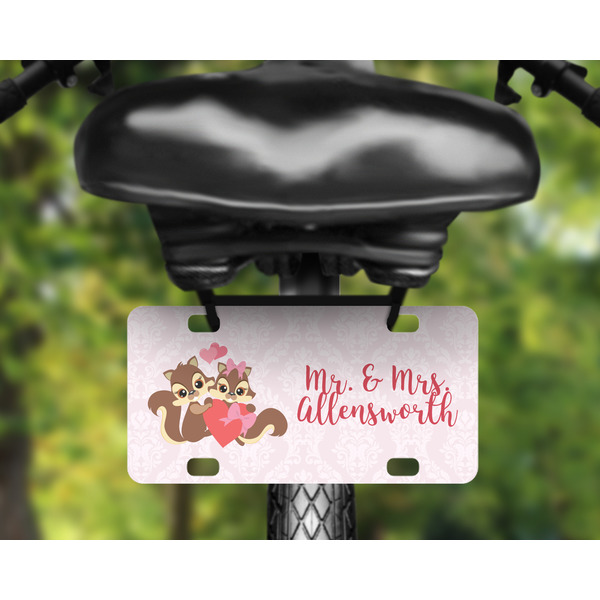 Chipmunk Couple Mini License Plate on Bicycle