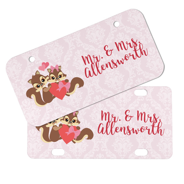 Chipmunk Couple Mini License Plates - MAIN (4 and 2 Holes)