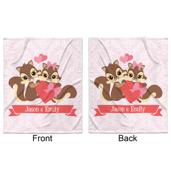Chipmunk Couple Minky Blanket - 50"x60" - Double Sided - Front & Back