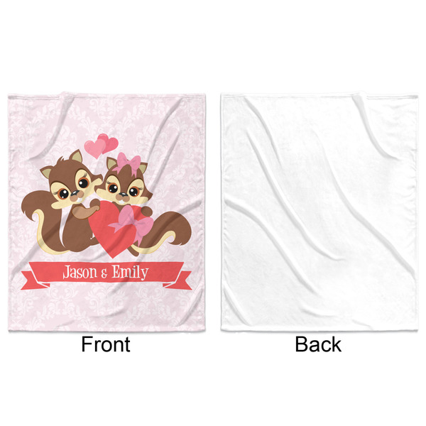 Chipmunk Couple Minky Blanket - 50"x60" - Single Sided - Front & Back
