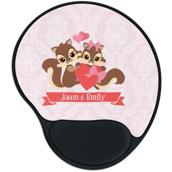 Custom Chipmunk Couple Mouse Pad with Wrist Support