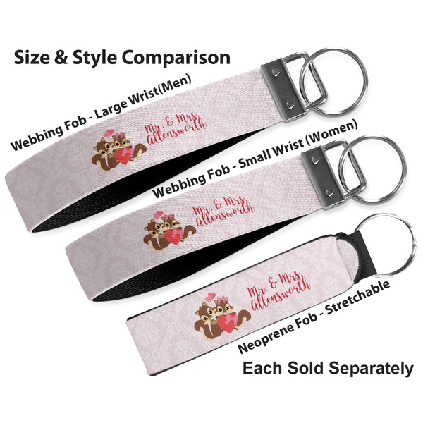 Chipmunk Couple Multiple Key Ring comparison sizes