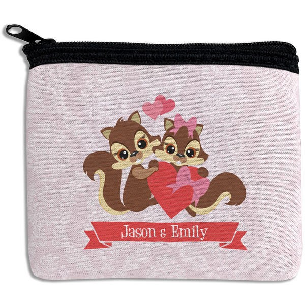 Custom Chipmunk Couple Rectangular Coin Purse (Personalized)