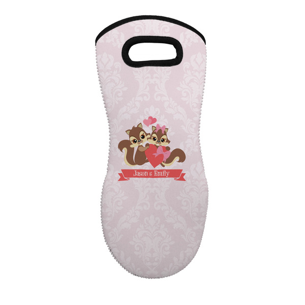 Custom Chipmunk Couple Neoprene Oven Mitt - Single w/ Couple's Names