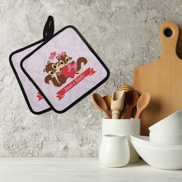 Chipmunk Couple Neoprene Pot Holder - Set of 2  LIFESTYLE