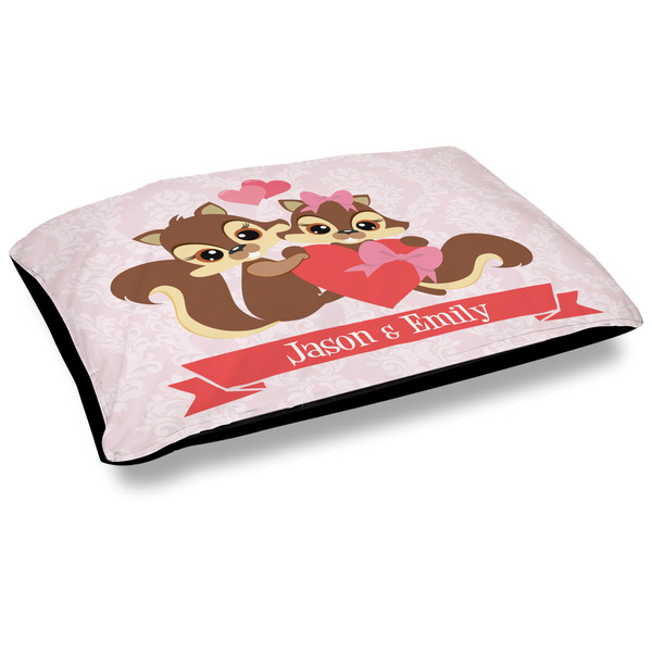 Custom Chipmunk Couple Outdoor Dog Bed - Large (Personalized)