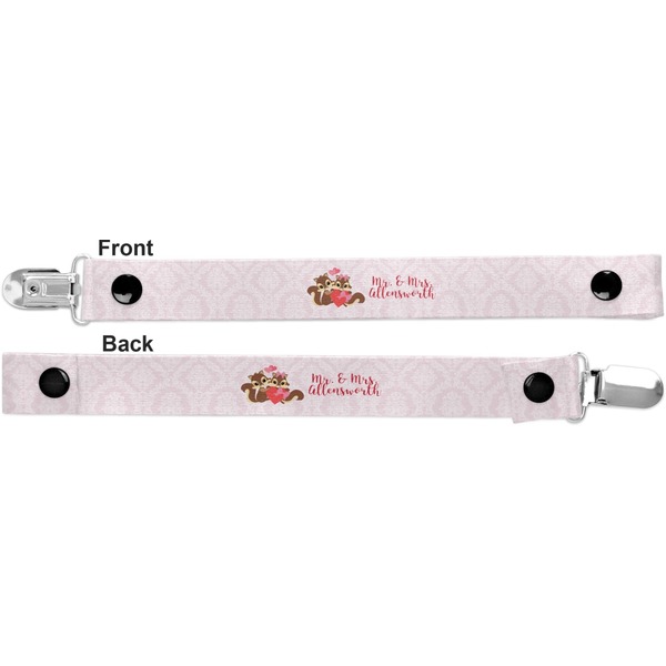 Chipmunk Couple Pacifier Clip - Front and Back