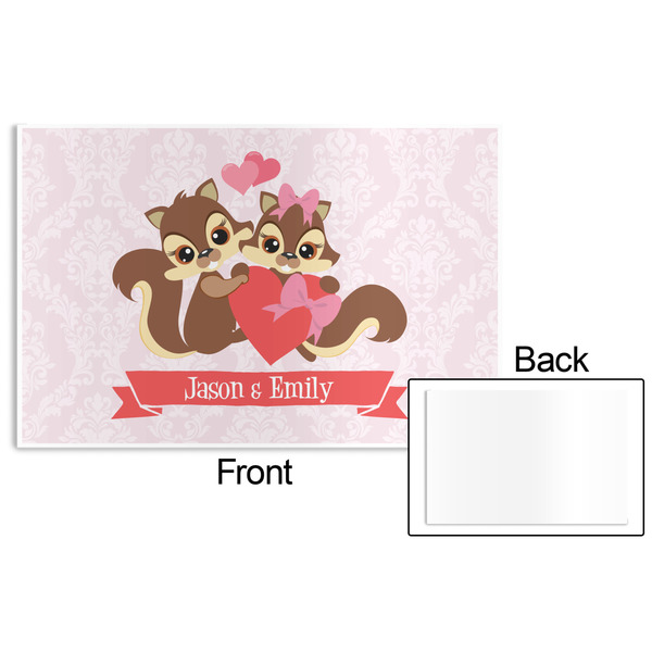 Chipmunk Couple Disposable Paper Placemat - Front & Back