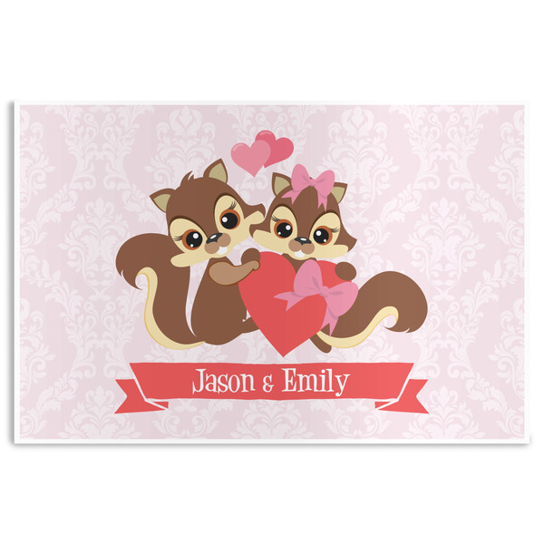 Custom Chipmunk Couple Disposable Paper Placemats (Personalized)