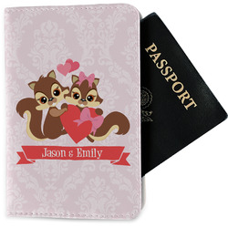 Chipmunk Couple Passport Holder - Fabric w/ Couple's Names