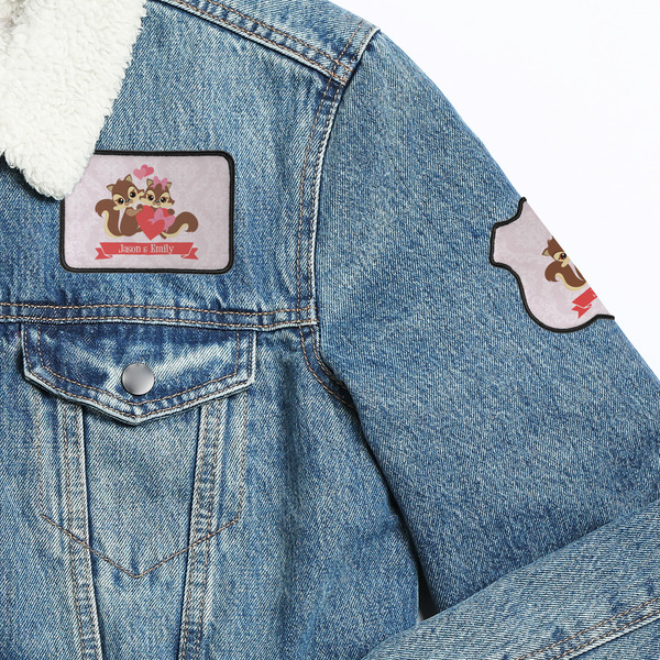 Chipmunk Couple Patches Lifestyle Jean Jacket Detail