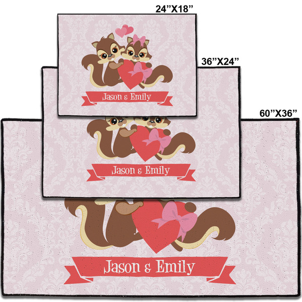 Chipmunk Couple Personalized Door Mat - Group Parent IMF