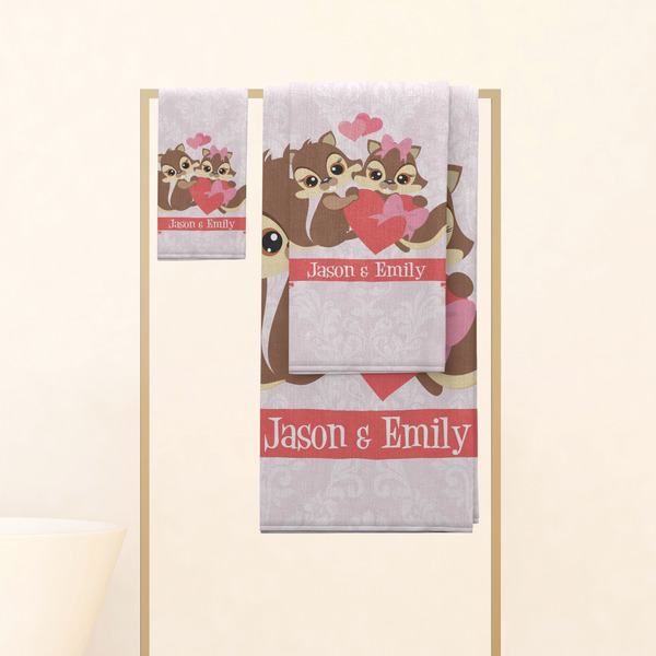 Chipmunk Couple Personalized Towel Set