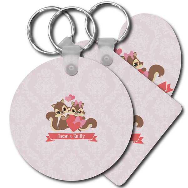 Custom Chipmunk Couple Plastic Keychain (Personalized)