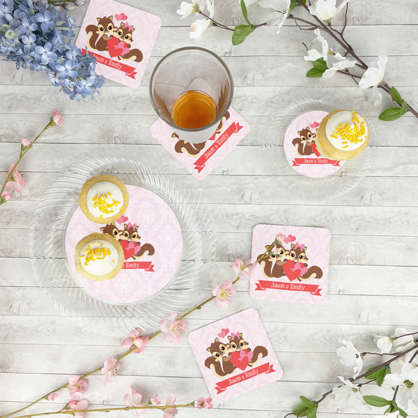 Chipmunk Couple Plastic Party Appetizer & Dessert Plates - In Context