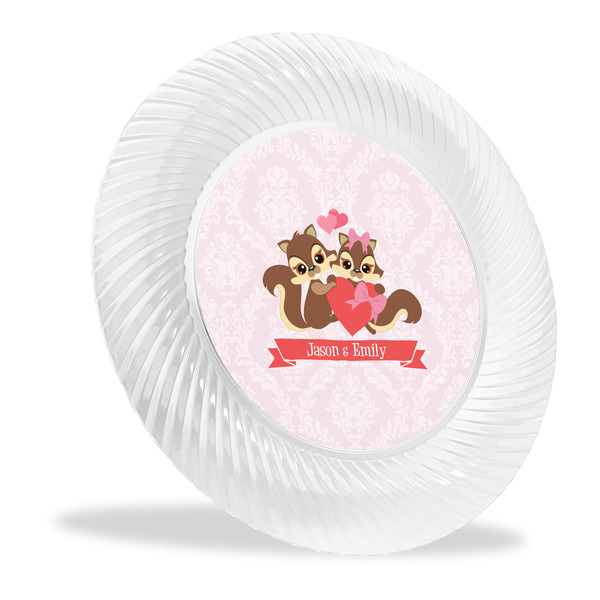 Custom Chipmunk Couple Plastic Party Dinner Plates - 10" (Personalized)