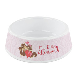 Chipmunk Couple Plastic Dog Bowl - Small (Personalized)