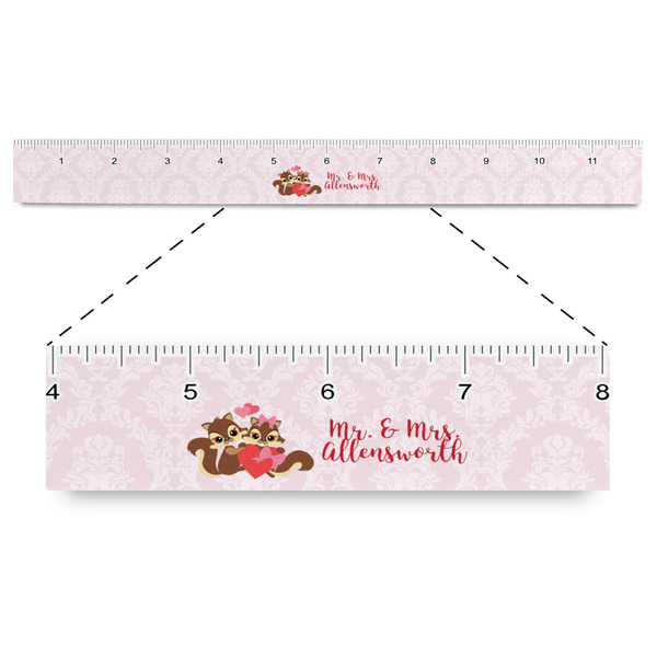 Custom Chipmunk Couple Plastic Ruler - 12" (Personalized)
