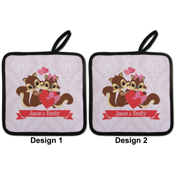 Chipmunk Couple Pot Holders - Set of 2 APPROVAL