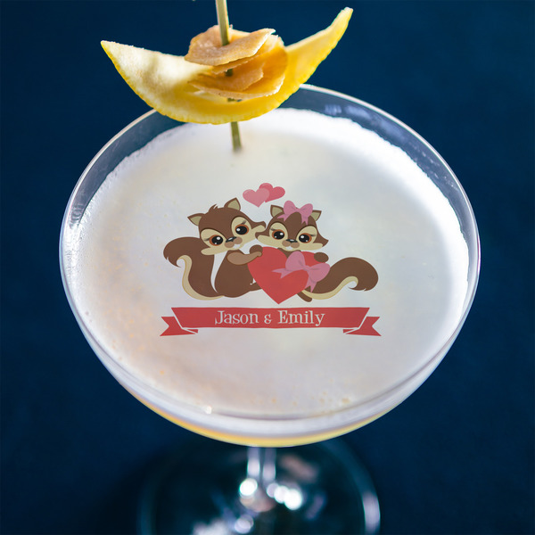 Chipmunk Couple Printed Drink Topper - Large - In Context