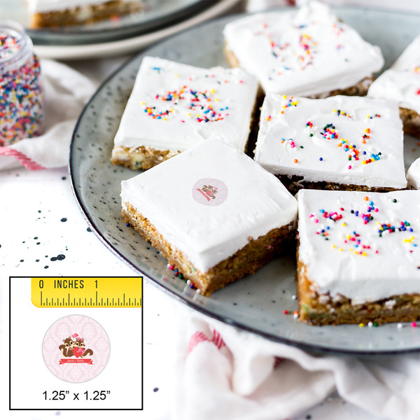 Chipmunk Couple Printed Icing Circle - XSmall - In Context