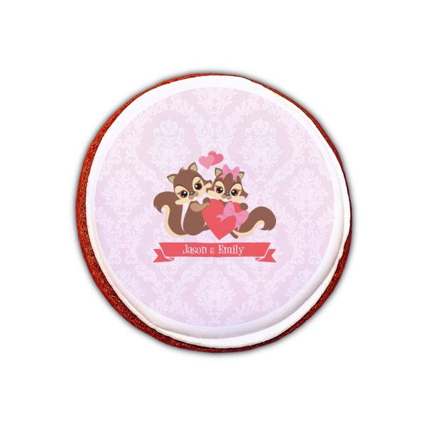 Chipmunk Couple Printed Icing Circle - XSmall - On Cookie