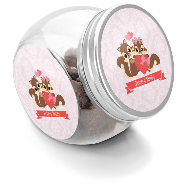 Custom Chipmunk Couple Puppy Treat Jar (Personalized)