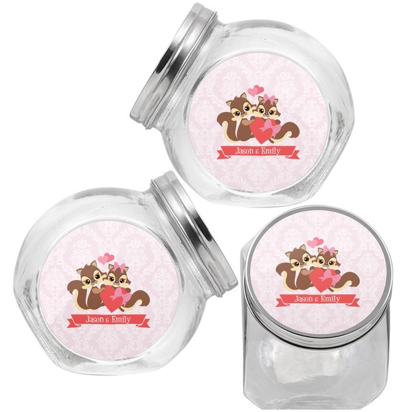 Chipmunk Couple Puppy Treat Jar - Top Left Right