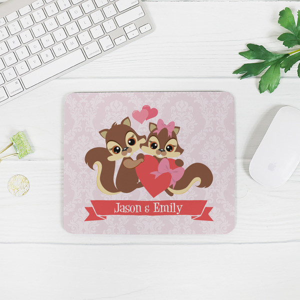 Chipmunk Couple Rectangular Mouse Pad - LIFESTYLE 2