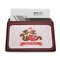 Chipmunk Couple Red Mahogany Business Card Holder - Straight