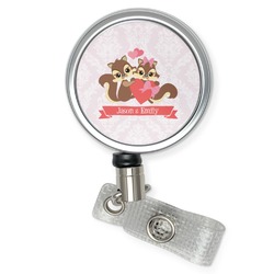 Chipmunk Couple Retractable Badge Reel (Personalized)