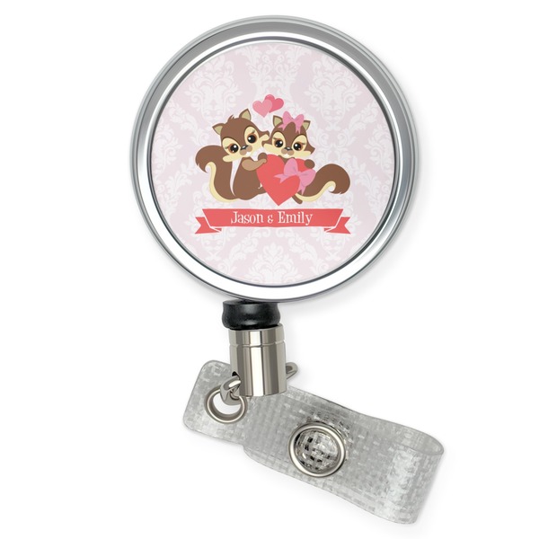 Custom Chipmunk Couple Retractable Badge Reel (Personalized)
