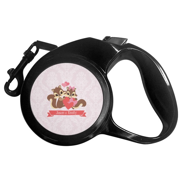Custom Chipmunk Couple Retractable Dog Leash - Small (Personalized)