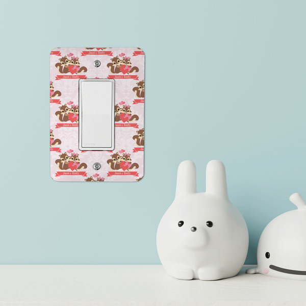 Chipmunk Couple Rocker Light Switch Covers - Single - IN CONTEXT