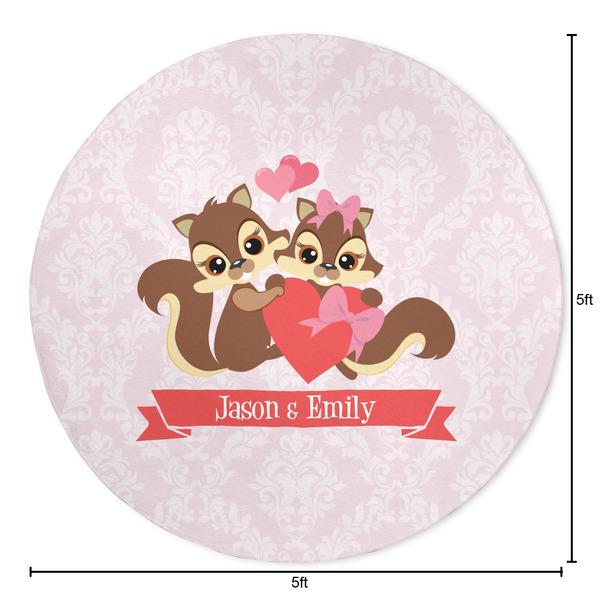 Chipmunk Couple Round Area Rug - Size