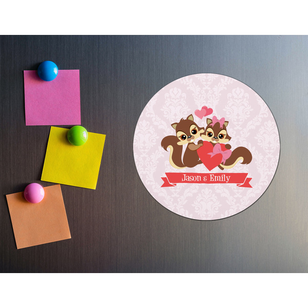 Chipmunk Couple Round Fridge Magnet - LIFESTYLE