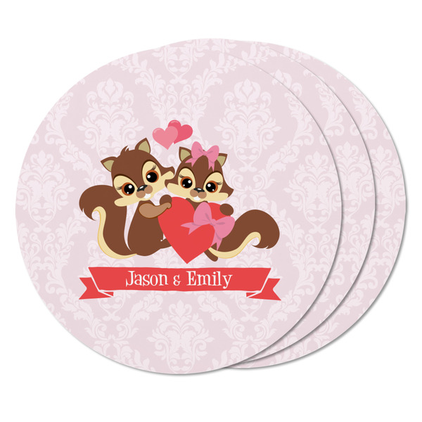 Chipmunk Couple Round Fridge Magnet - THREE
